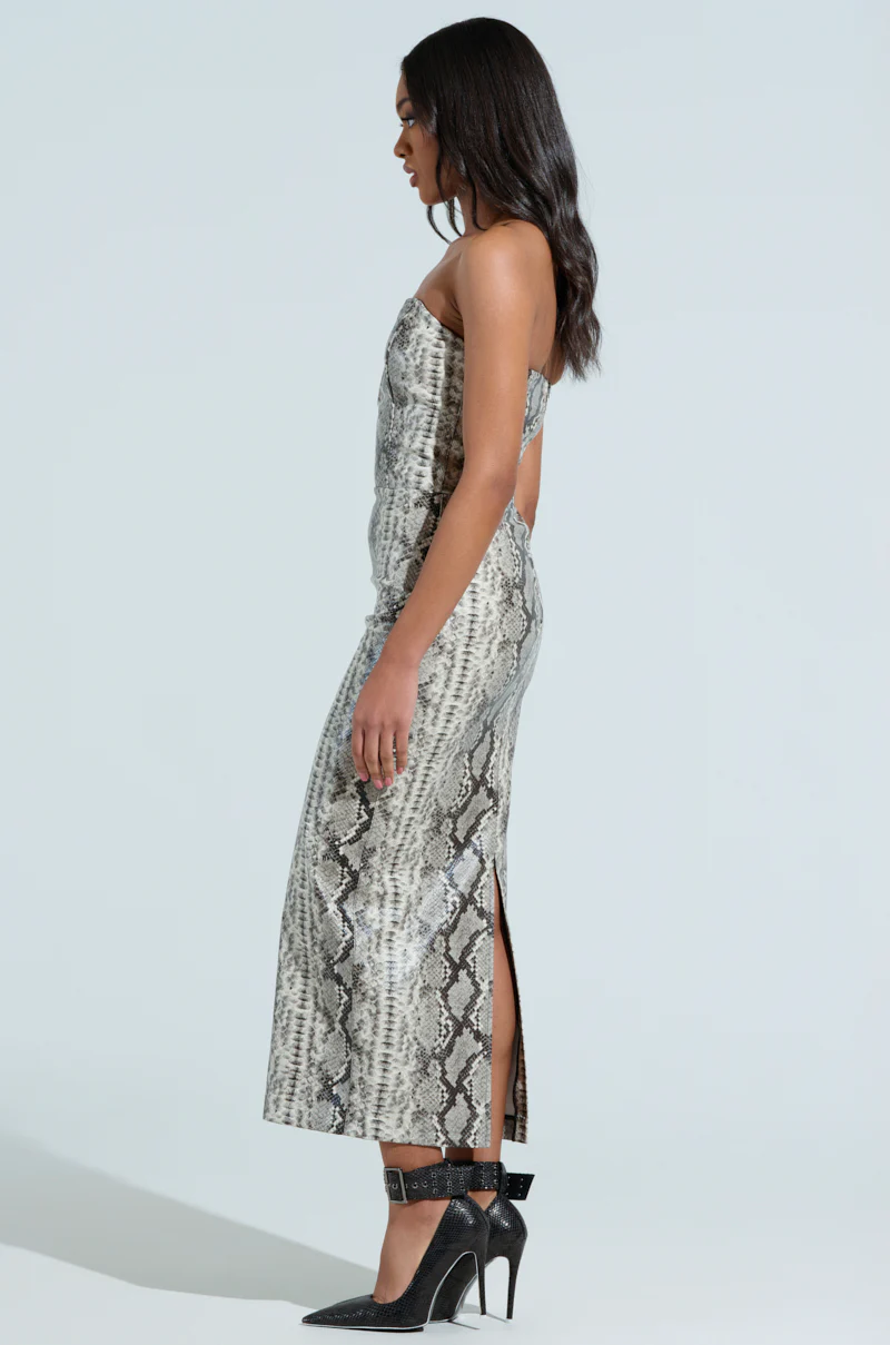 DROP IT LOW SNAKE MIDI DRESS - Image 4