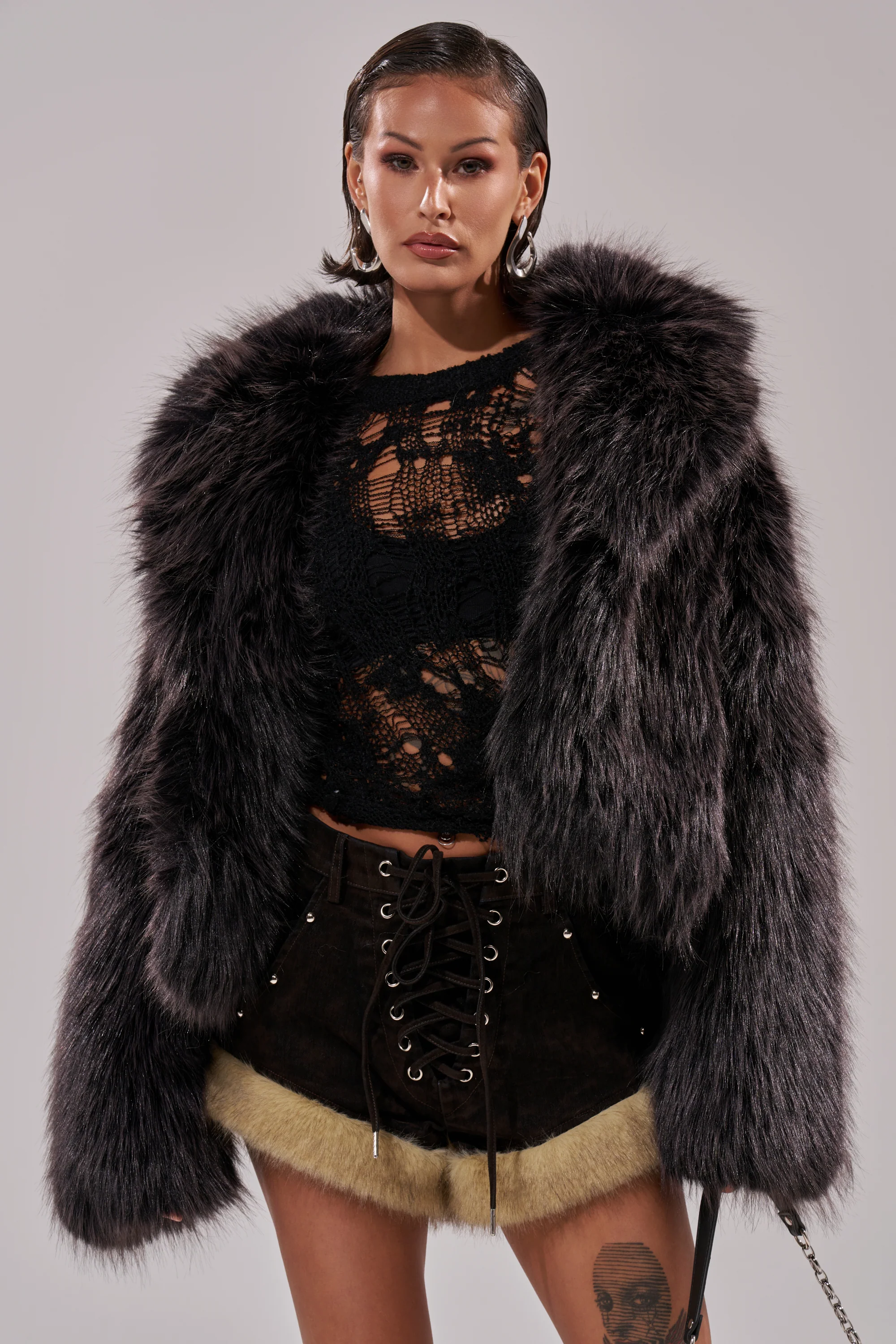 DUSK TIL DAWN FAUX FUR COAT - Image 3