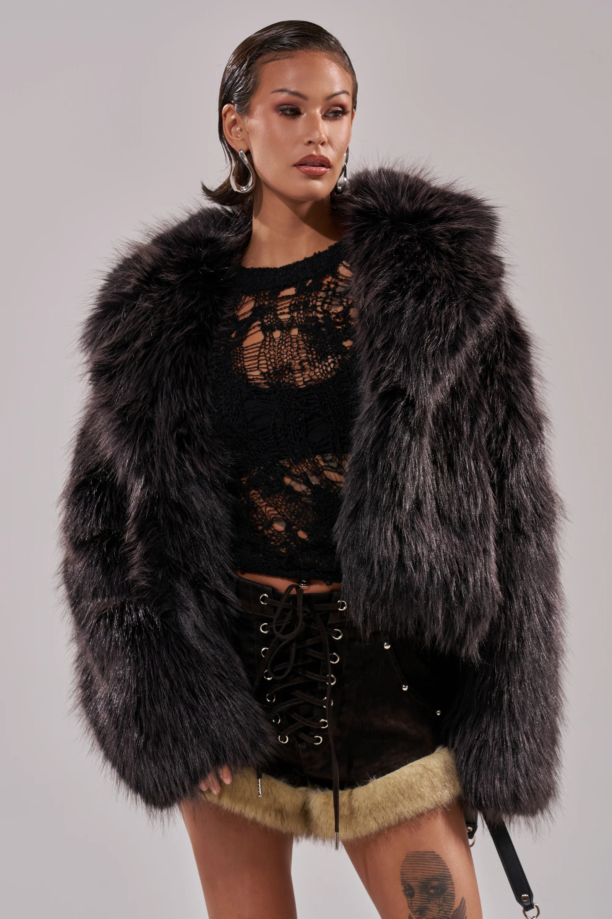 DUSK TIL DAWN FAUX FUR COAT - Image 4