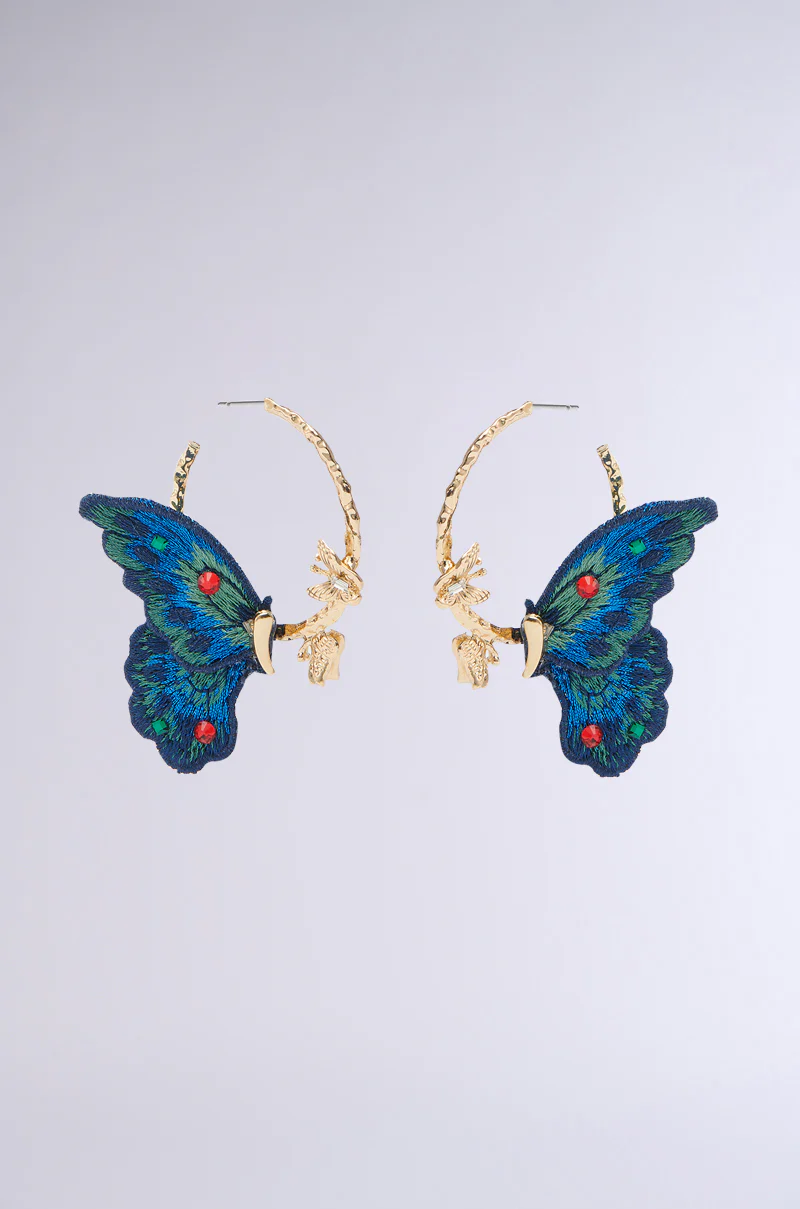 SO FLY BUTTERFLY HOOP EARRING