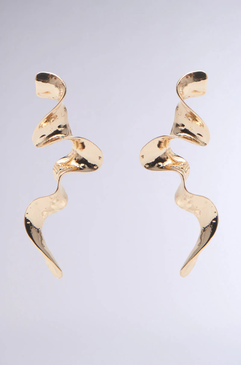 GOLD SQUIGGLES DANGLE EARRING