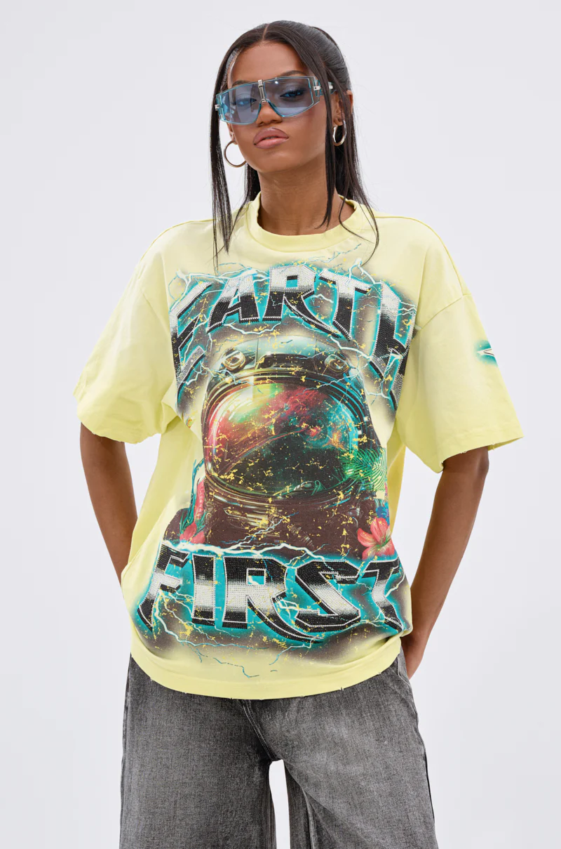 EARTH FIRST OVERSIZED GRAPHIC TEE - Image 2