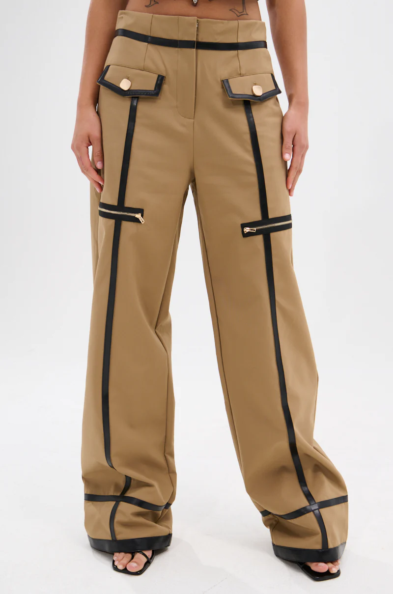 EAST HAMPTON WIDE LEG TROUSERS IN BROWN - Image 2