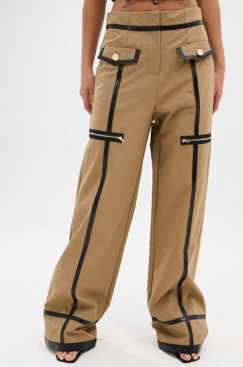 EAST HAMPTON WIDE LEG TROUSERS IN BROWN - Image 3