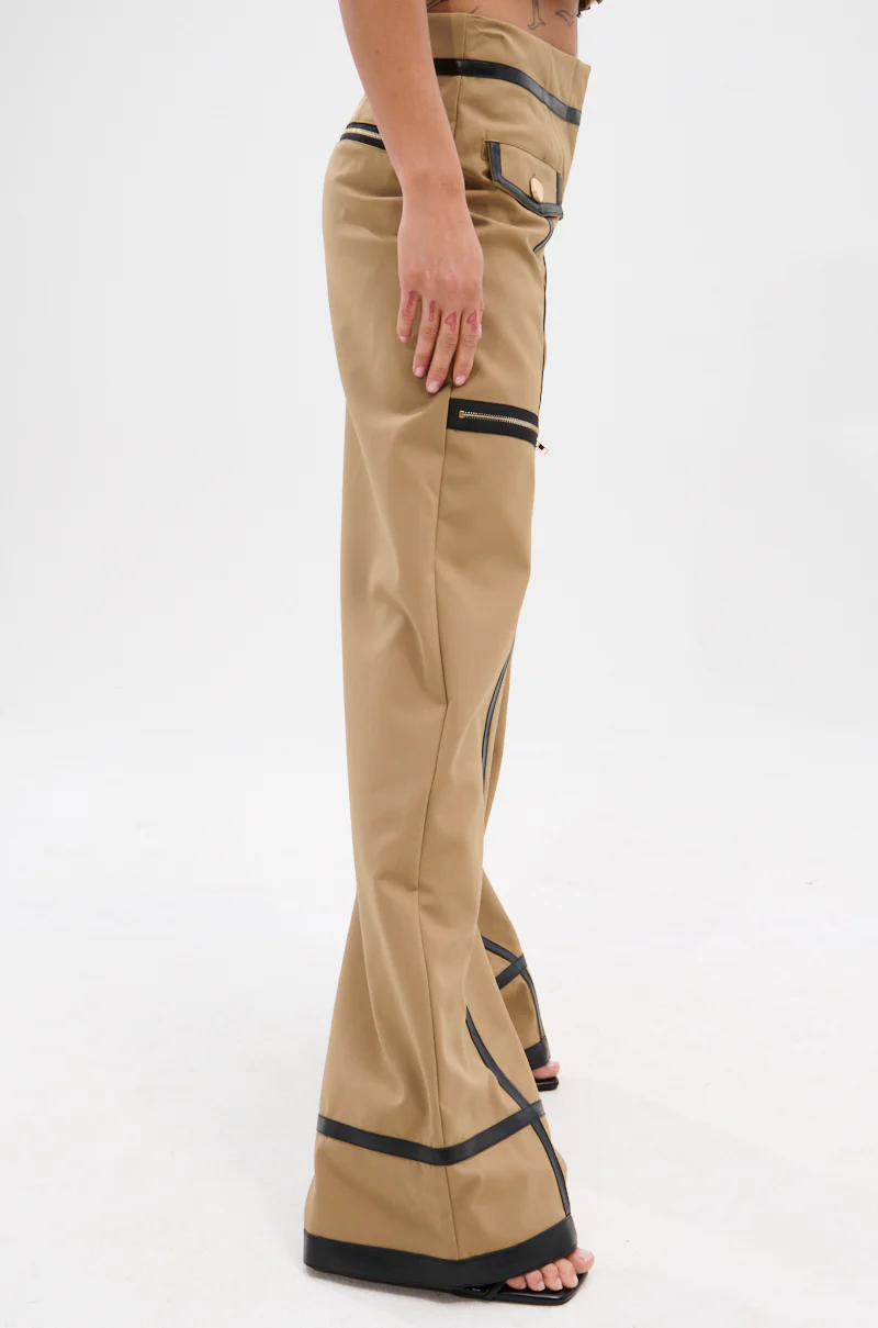 EAST HAMPTON WIDE LEG TROUSERS IN BROWN - Image 4