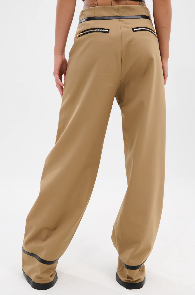 EAST HAMPTON WIDE LEG TROUSERS IN BROWN - Image 5