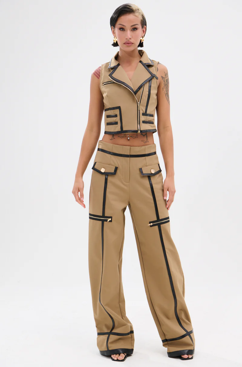EAST HAMPTON WIDE LEG TROUSERS IN BROWN - Image 6