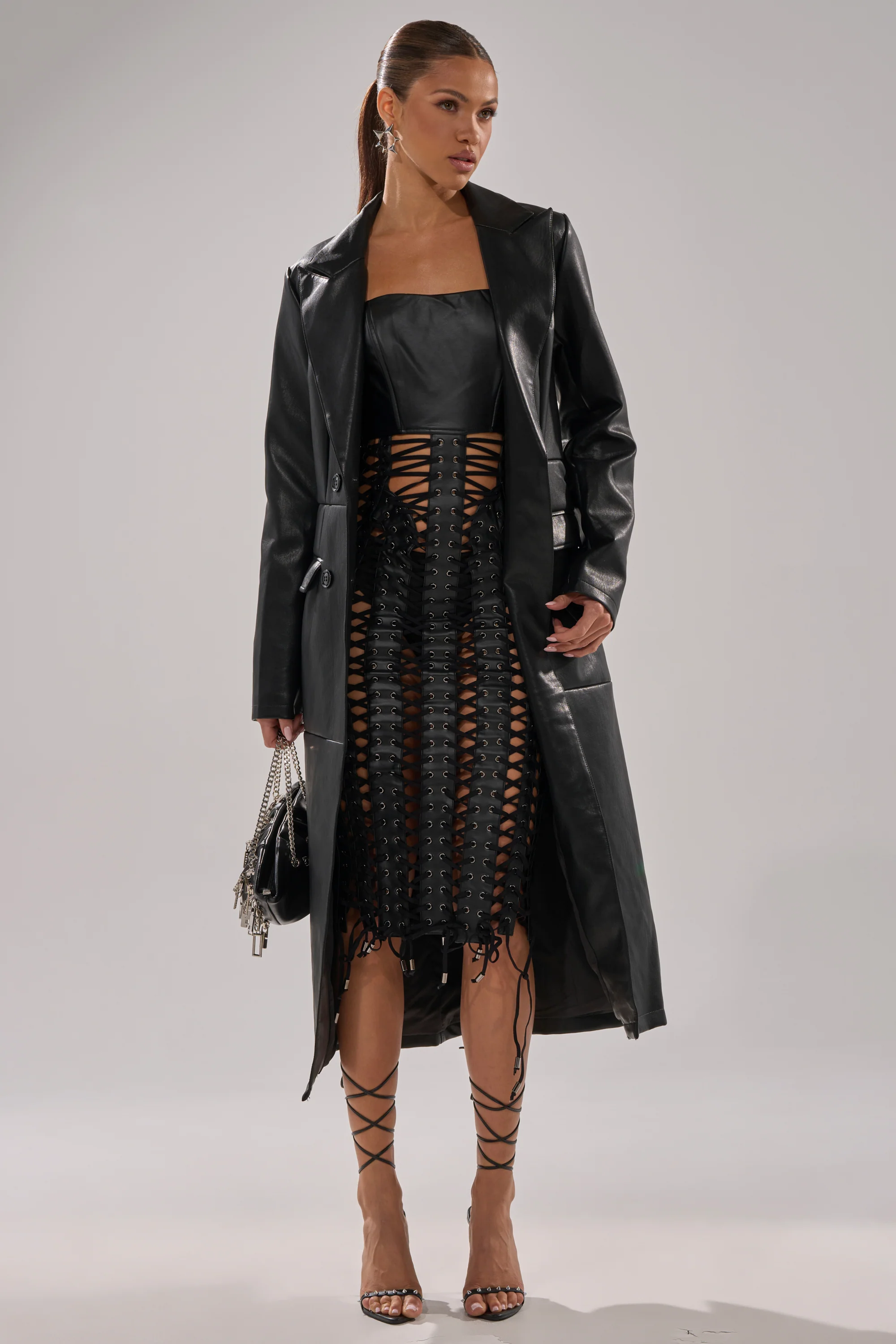EASY DOES IT FAUX LEATHER TRENCH - Image 5