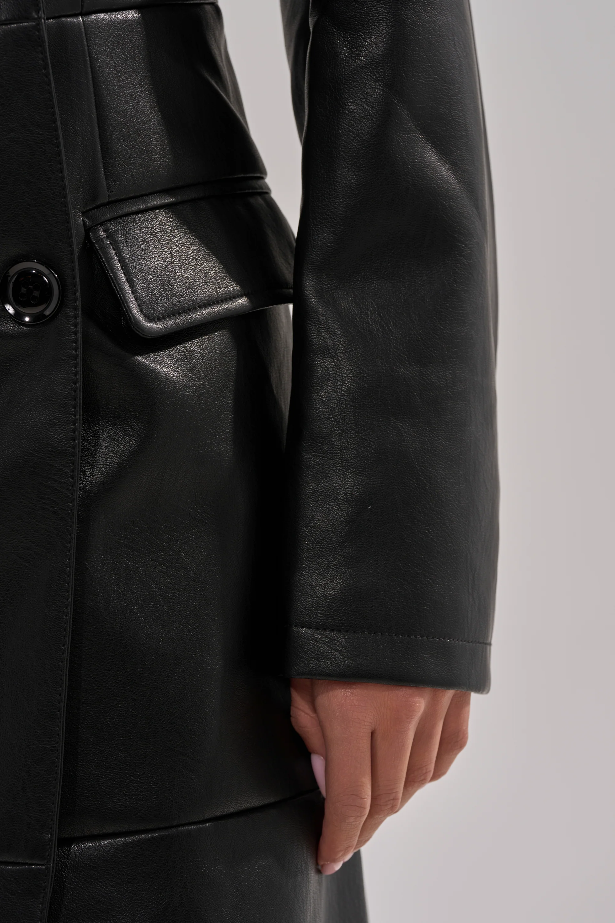 EASY DOES IT FAUX LEATHER TRENCH - Image 8