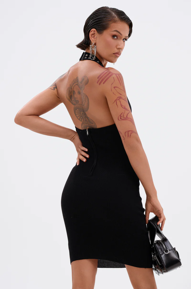 EDGY AND COOL LACE UP KNIT MINI DRESS - Image 5