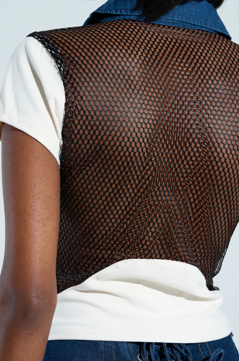 EDGY DIVA SHORT SLEEVE NETTED TSHIRT - Image 7
