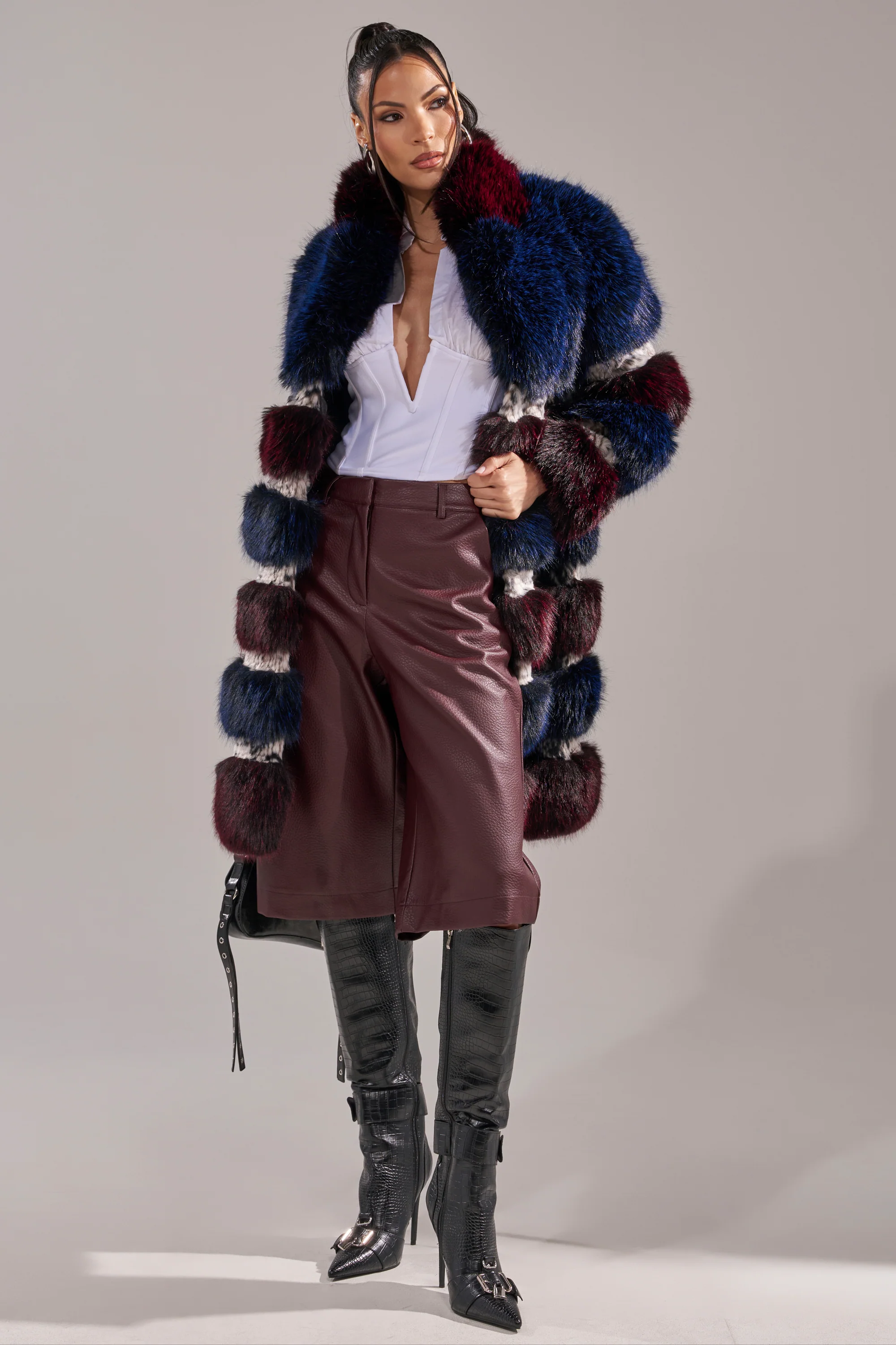 EGO PANELED FAUX FUR COAT - Image 6