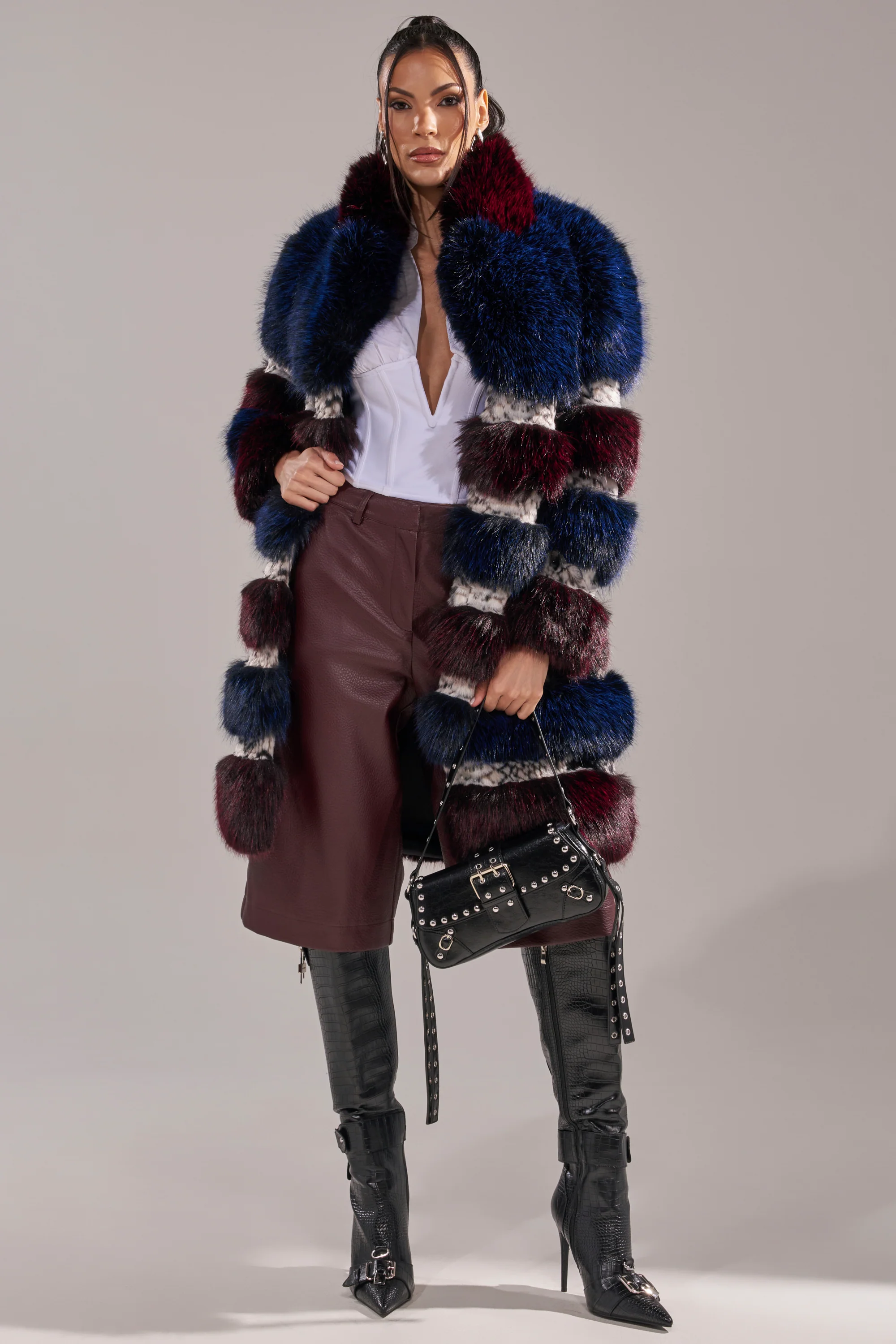 EGO PANELED FAUX FUR COAT - Image 7