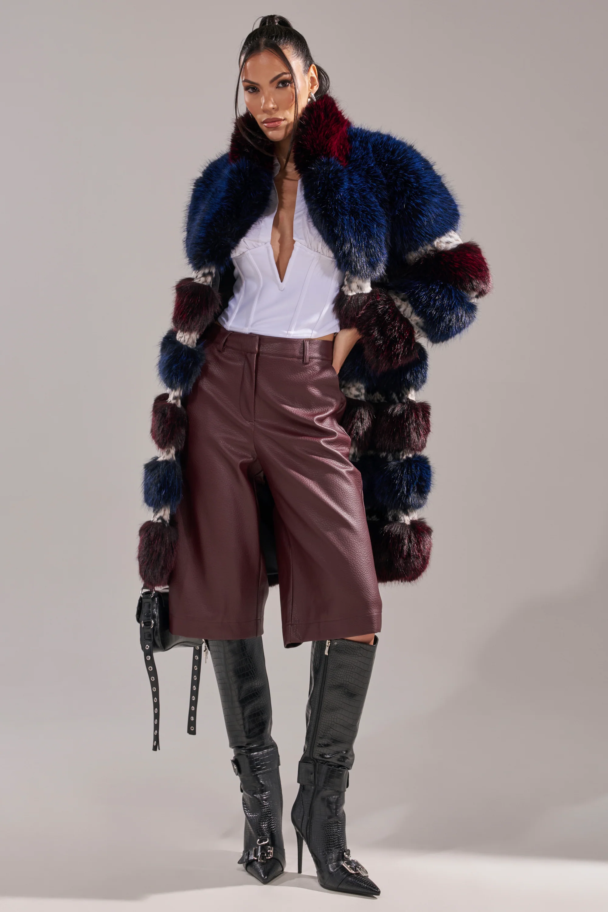 EGO PANELED FAUX FUR COAT - Image 8