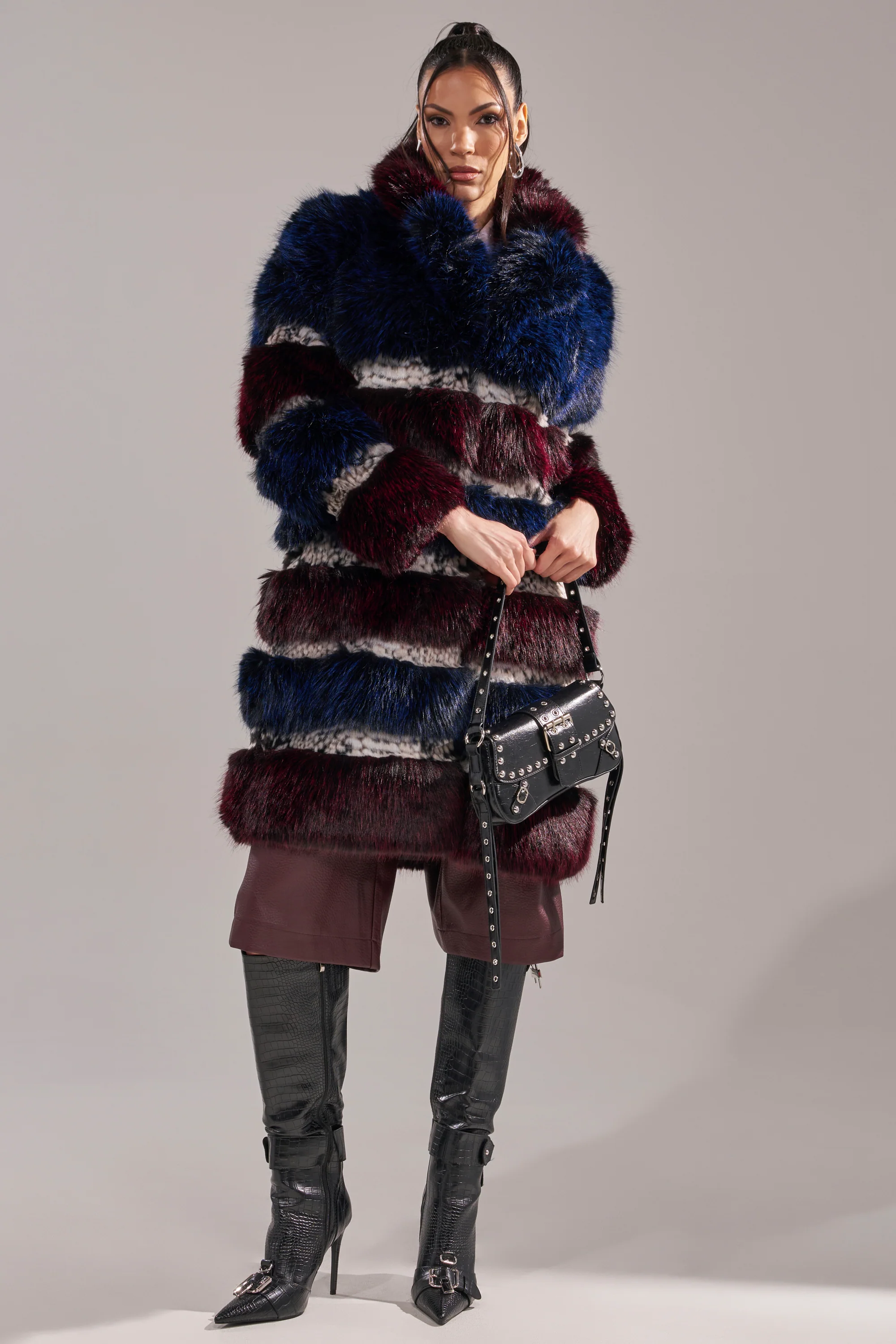 EGO PANELED FAUX FUR COAT - Image 9