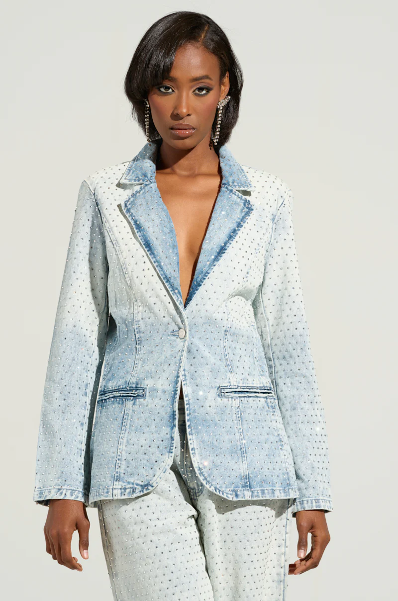ELECTRIC EMBELLISHED DENIM BLAZER - Image 2