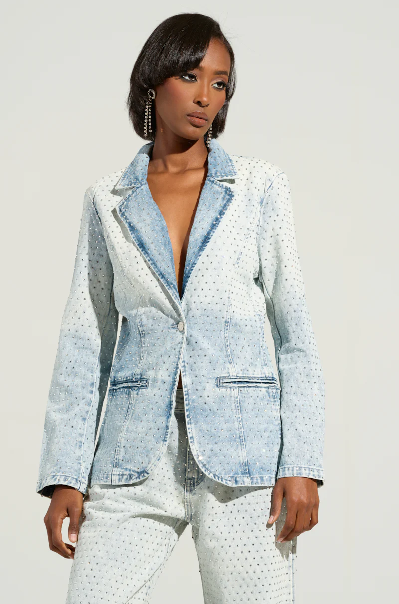 ELECTRIC EMBELLISHED DENIM BLAZER - Image 3