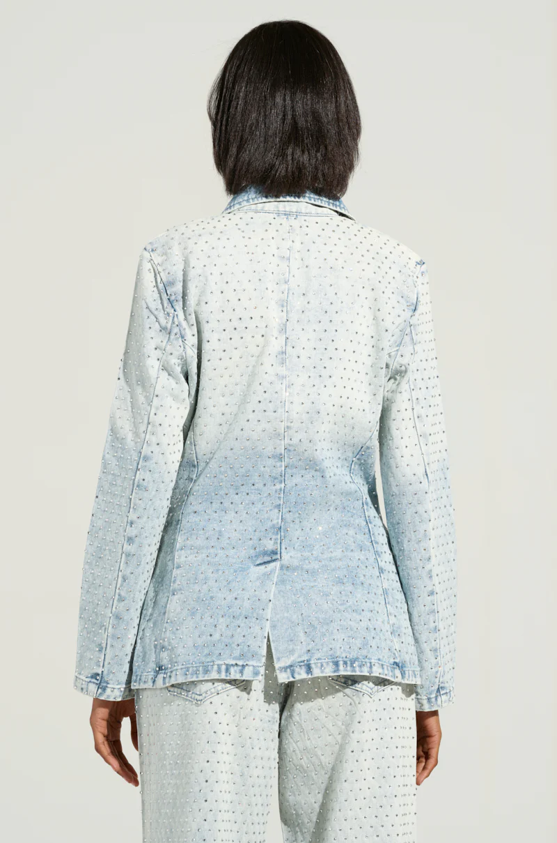ELECTRIC EMBELLISHED DENIM BLAZER - Image 5