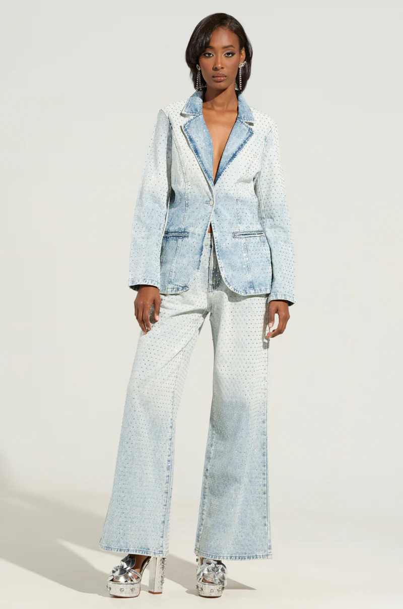 ELECTRIC EMBELLISHED DENIM BLAZER - Image 6