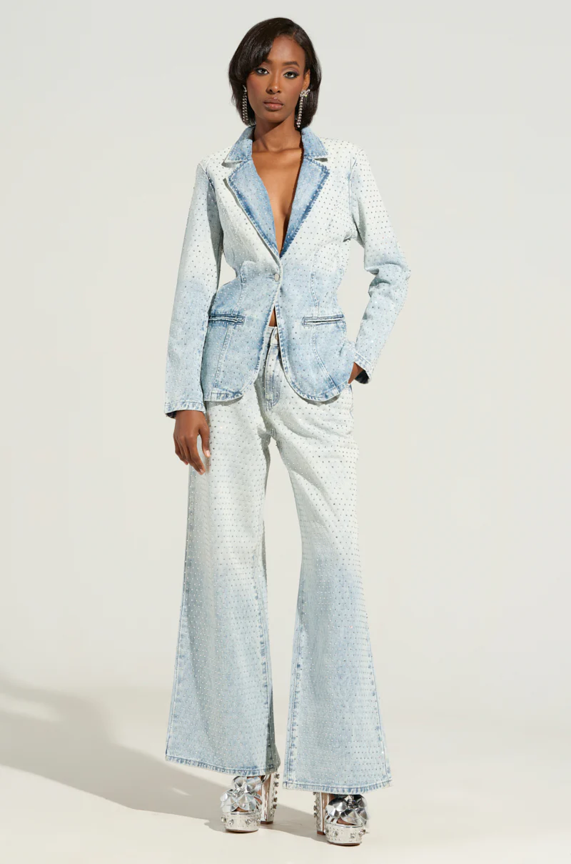 ELECTRIC EMBELLISHED DENIM BLAZER - Image 7