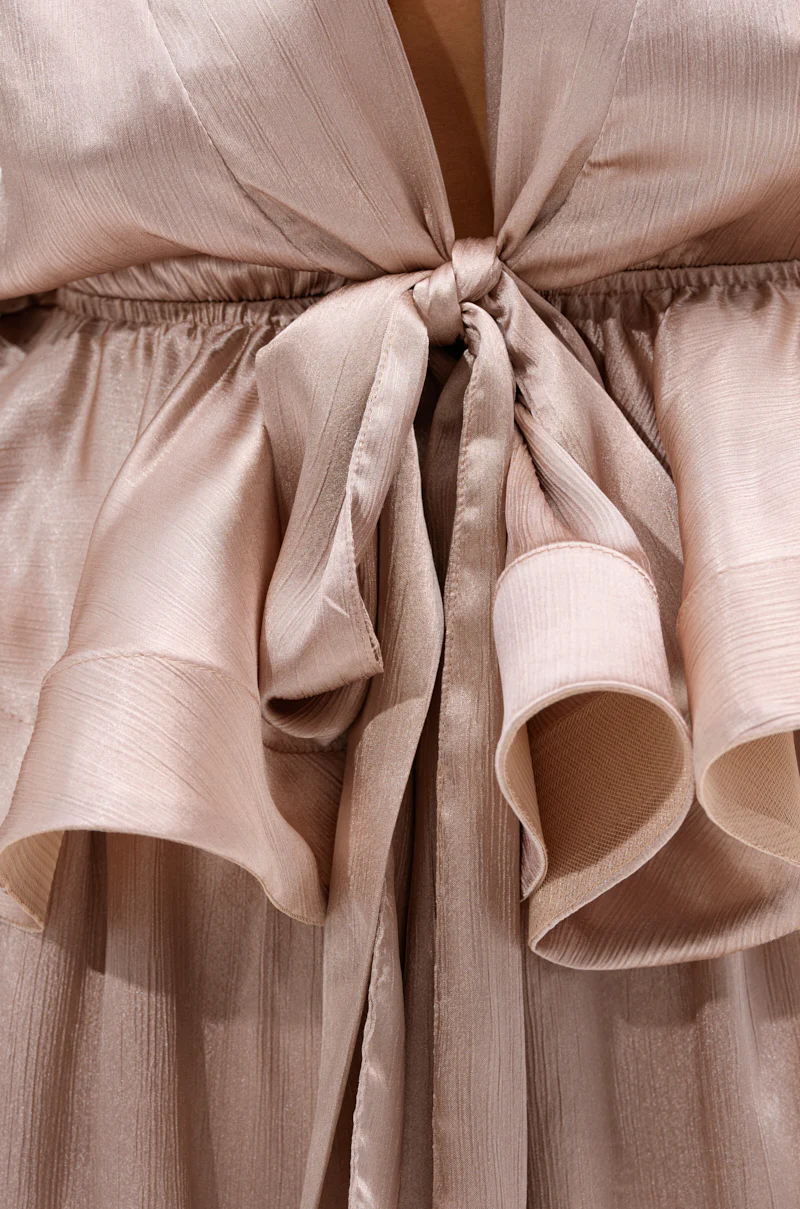 ELEGANT PEPLUM TIE FRONT BLOUSE - Image 7