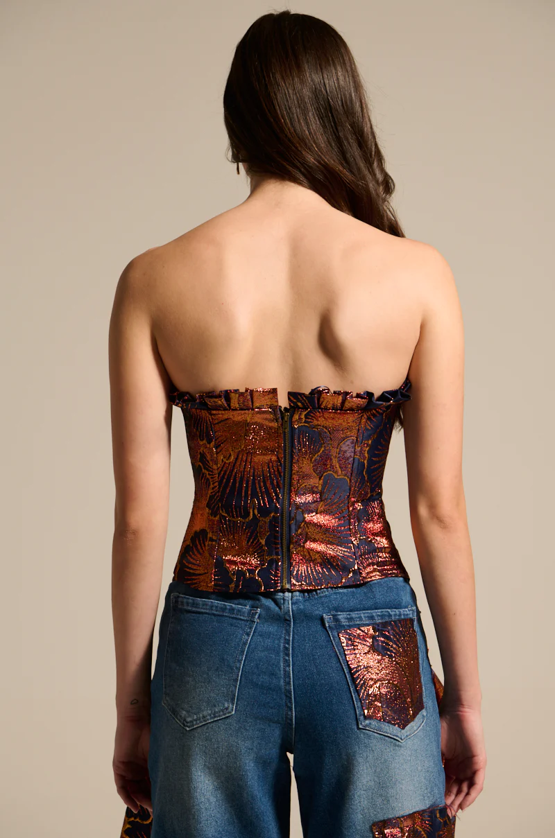 ELEGANT VIBES BROCADE CORSET TOP - Image 4