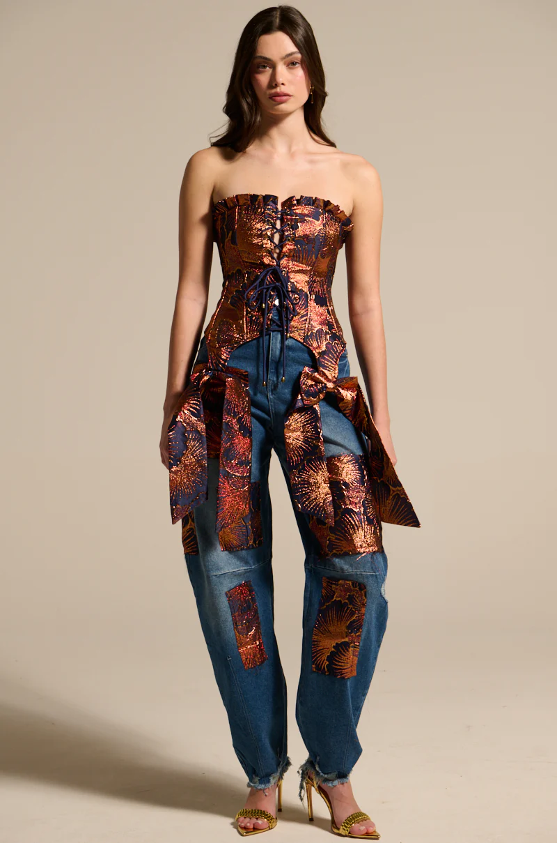 ELEGANT VIBES BROCADE CORSET TOP - Image 5