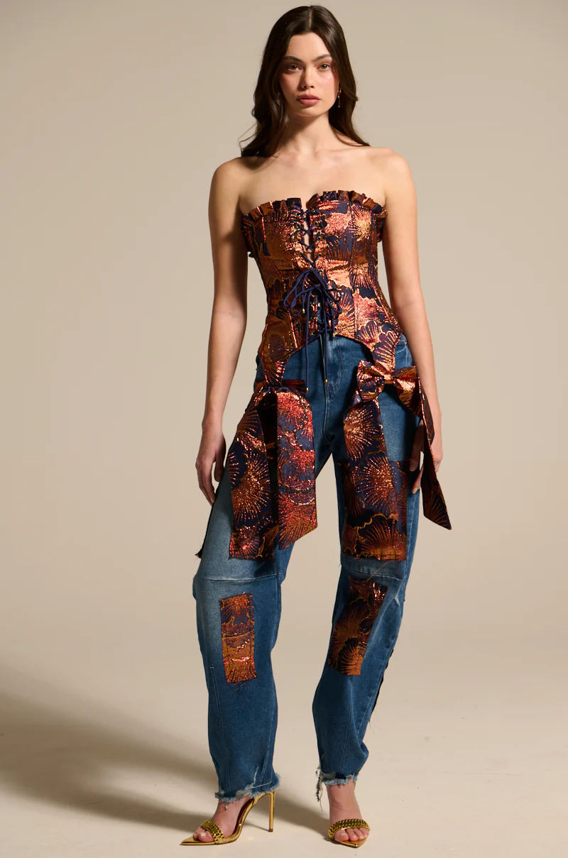 ELEGANT VIBES BROCADE CORSET TOP - Image 6