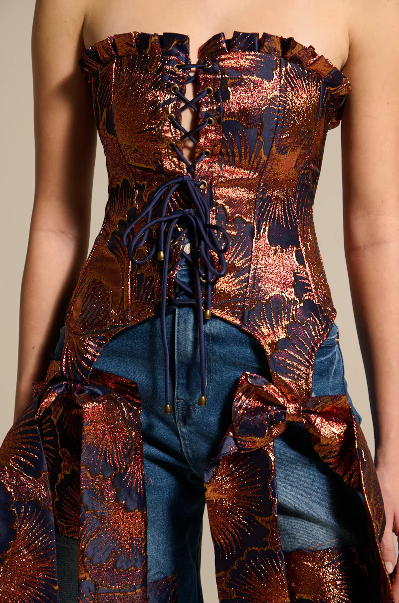 ELEGANT VIBES BROCADE CORSET TOP - Image 7