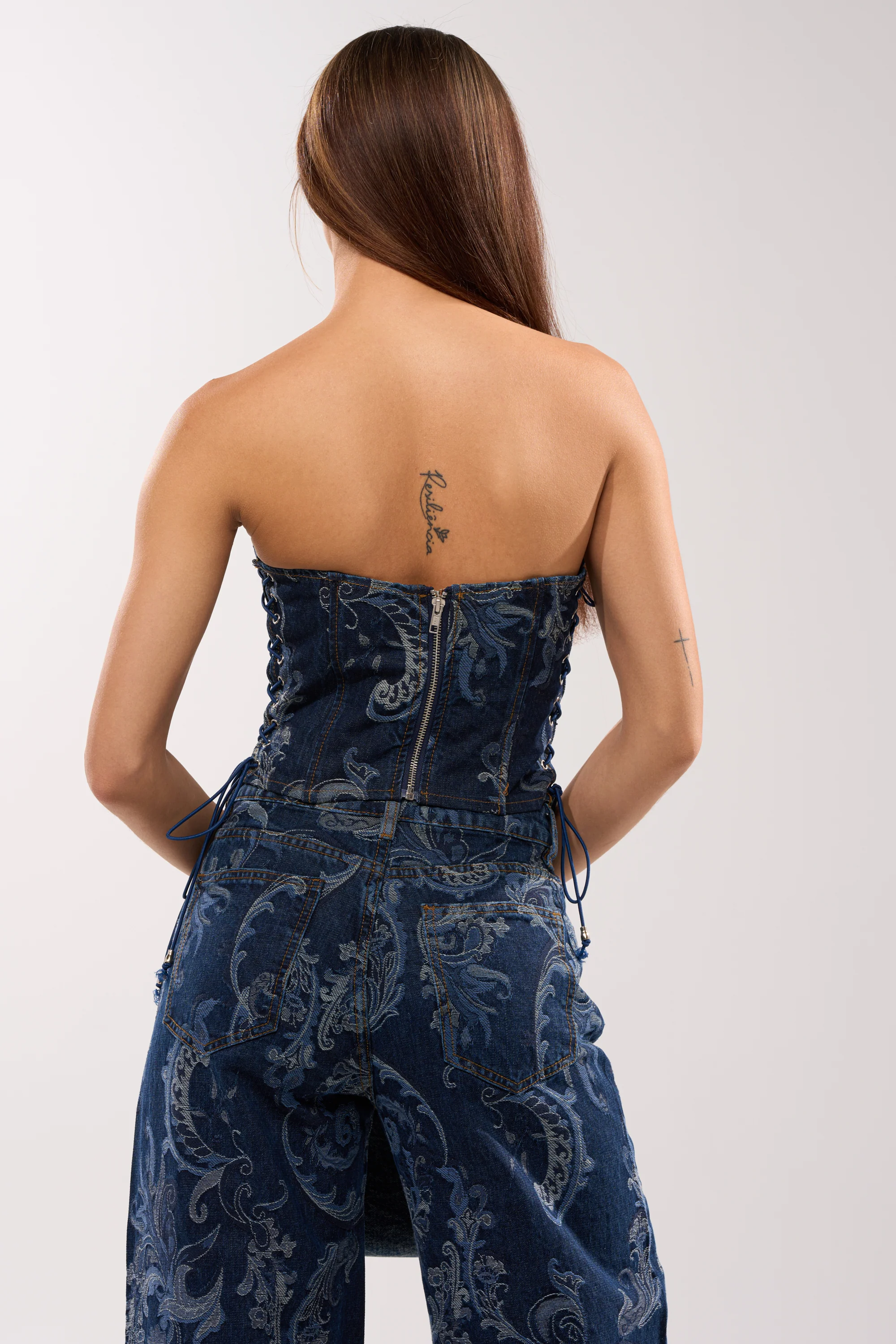 ELEVATED DENIM CORSET WITH RHINESTONES - Image 4