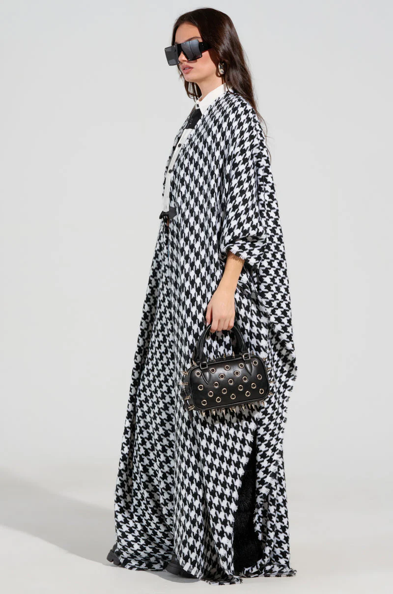 ELEVATED LIFE HOUNDSTOOTH PONCHO - Image 4
