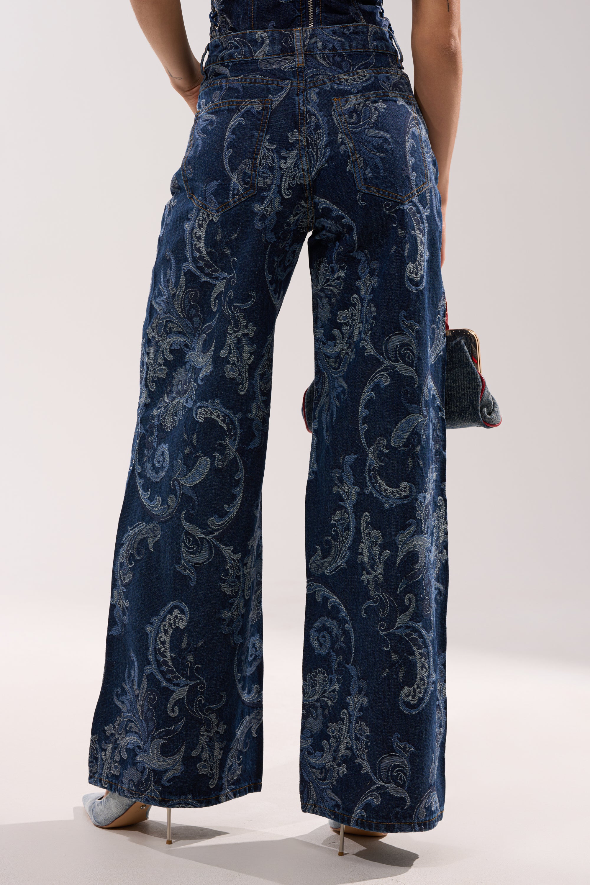 ELEVATED WIDE LEG DENIM WITH RHINESTONES - Image 5