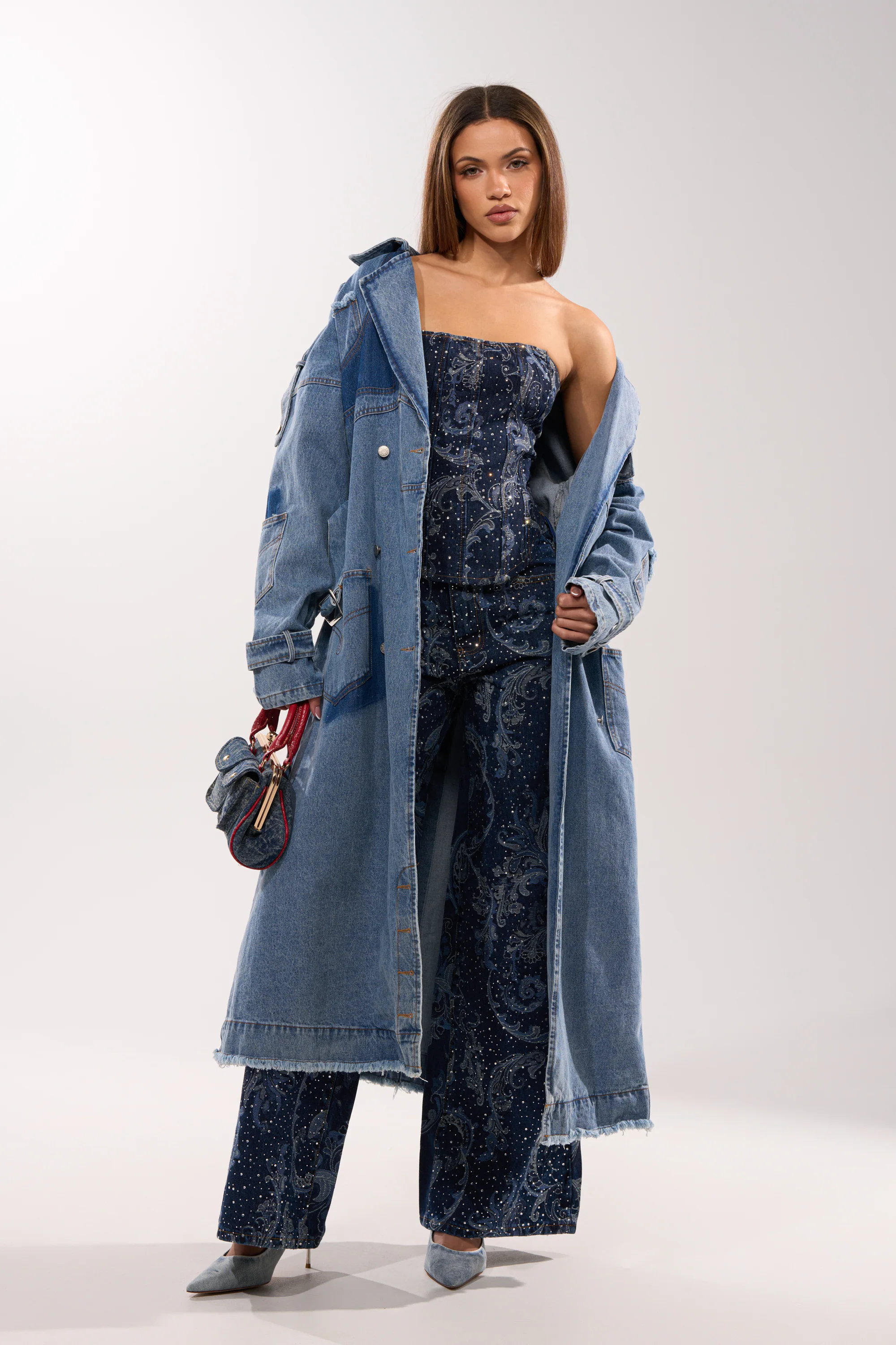 ELEVATED WIDE LEG DENIM WITH RHINESTONES - Image 7
