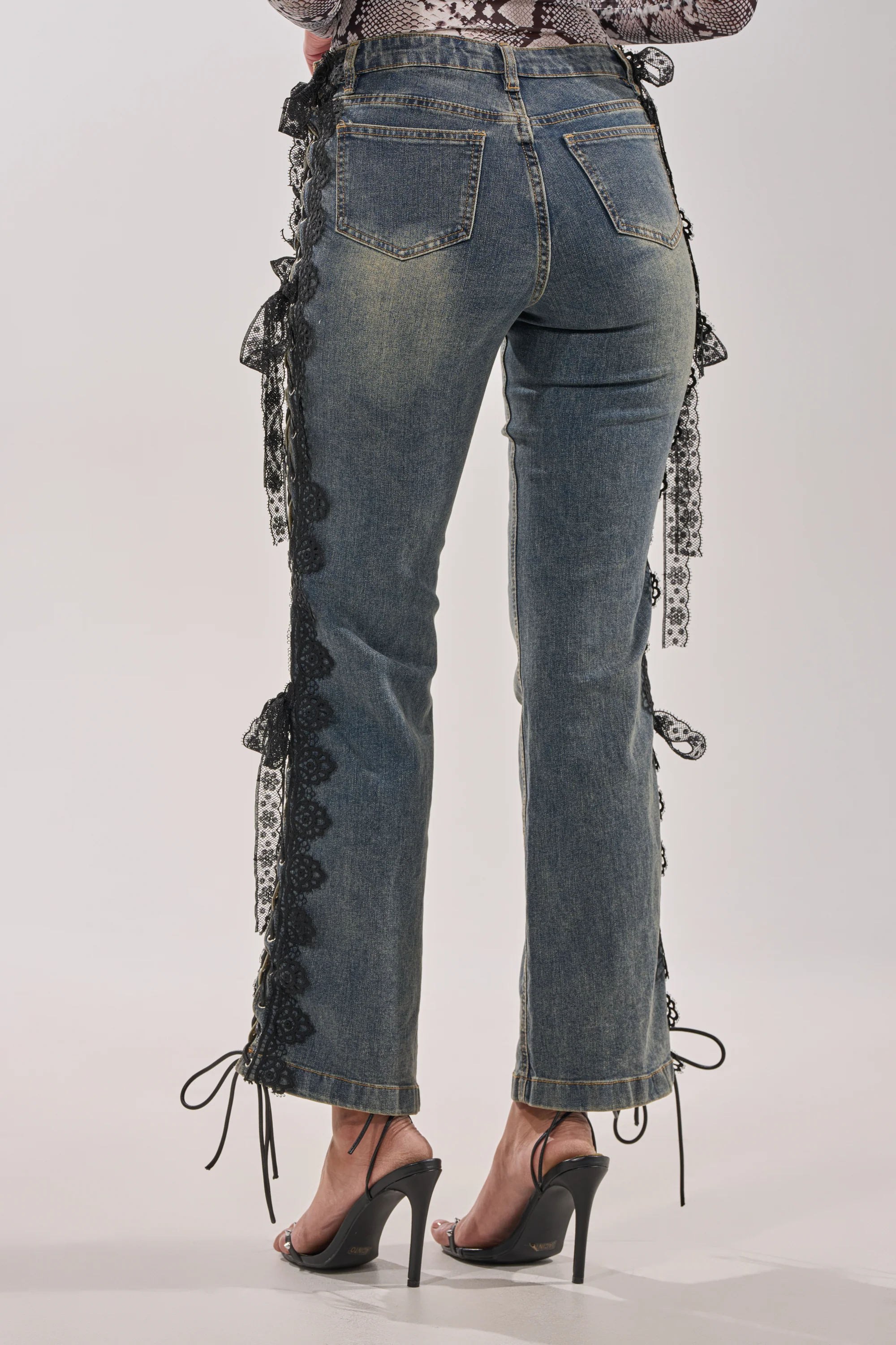 ELIJAH FLARE LACE DENIM - Image 4