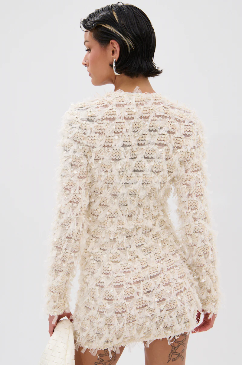 ELINA SHAGGY MESH MINI DRESS - Image 5
