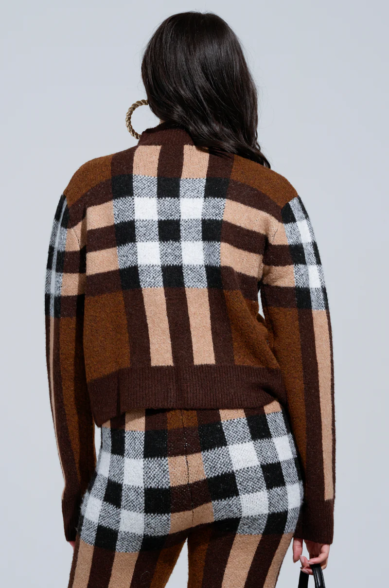 ELISE PLAID MOCK NECK SWEATER - Image 4