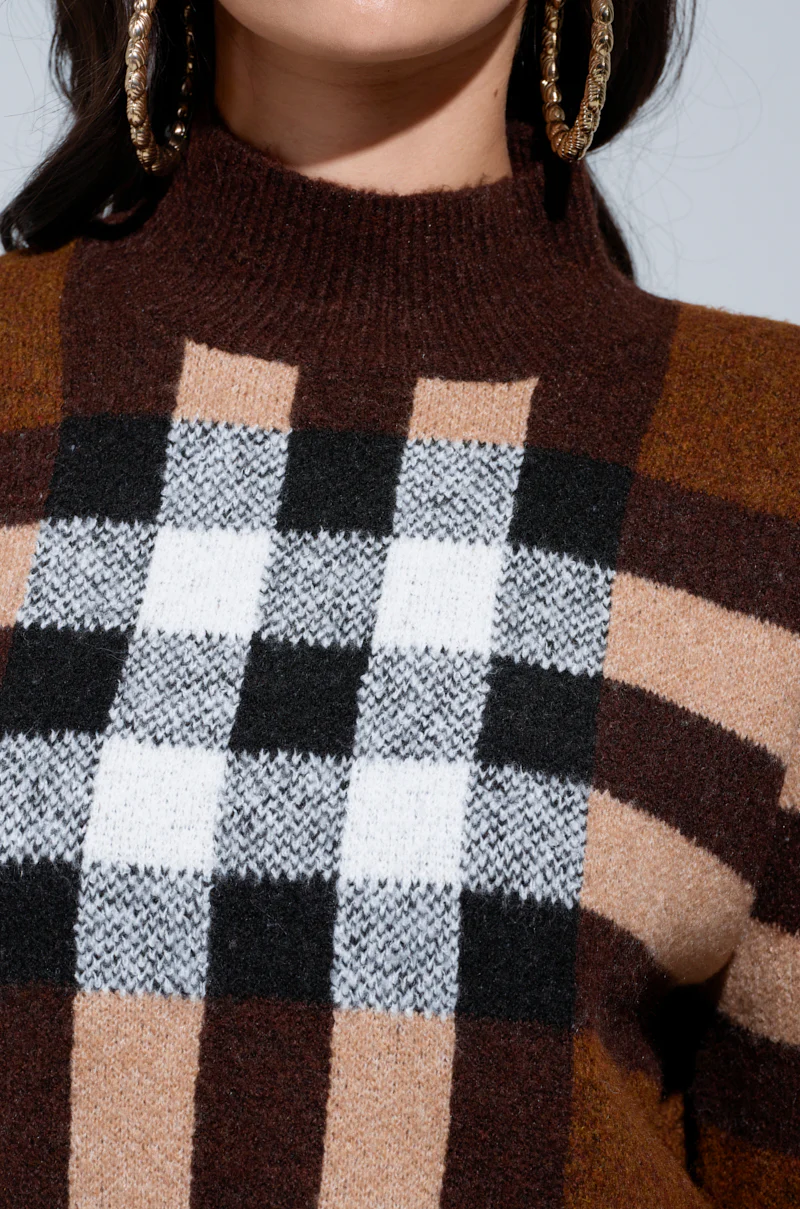 ELISE PLAID MOCK NECK SWEATER - Image 7