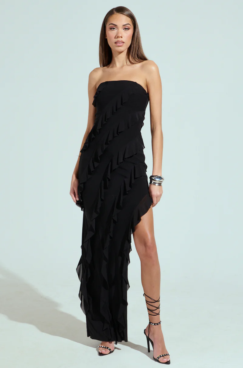 ELLA MESH BLACK TUBE DRESS - Image 2