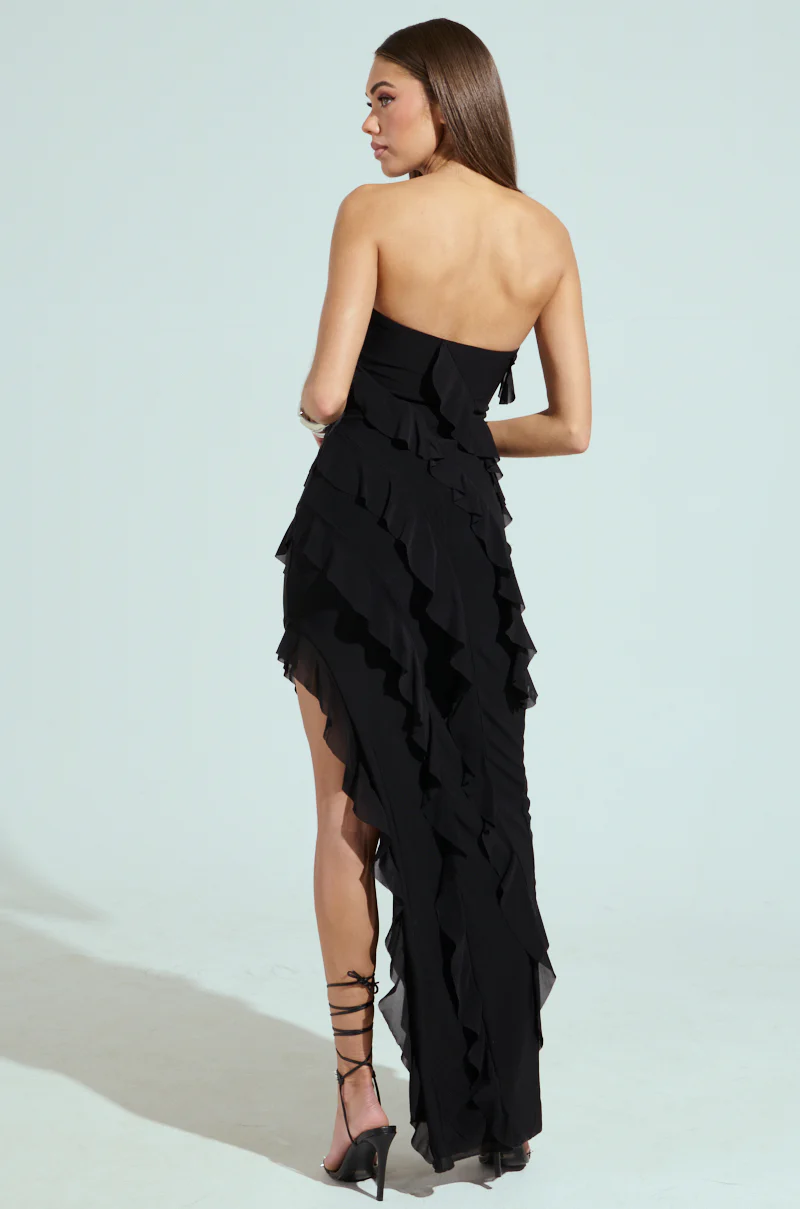 ELLA MESH BLACK TUBE DRESS - Image 6