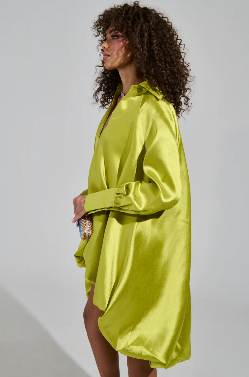 ELOUISE HI LOW DRESS IN GREEN - Image 4