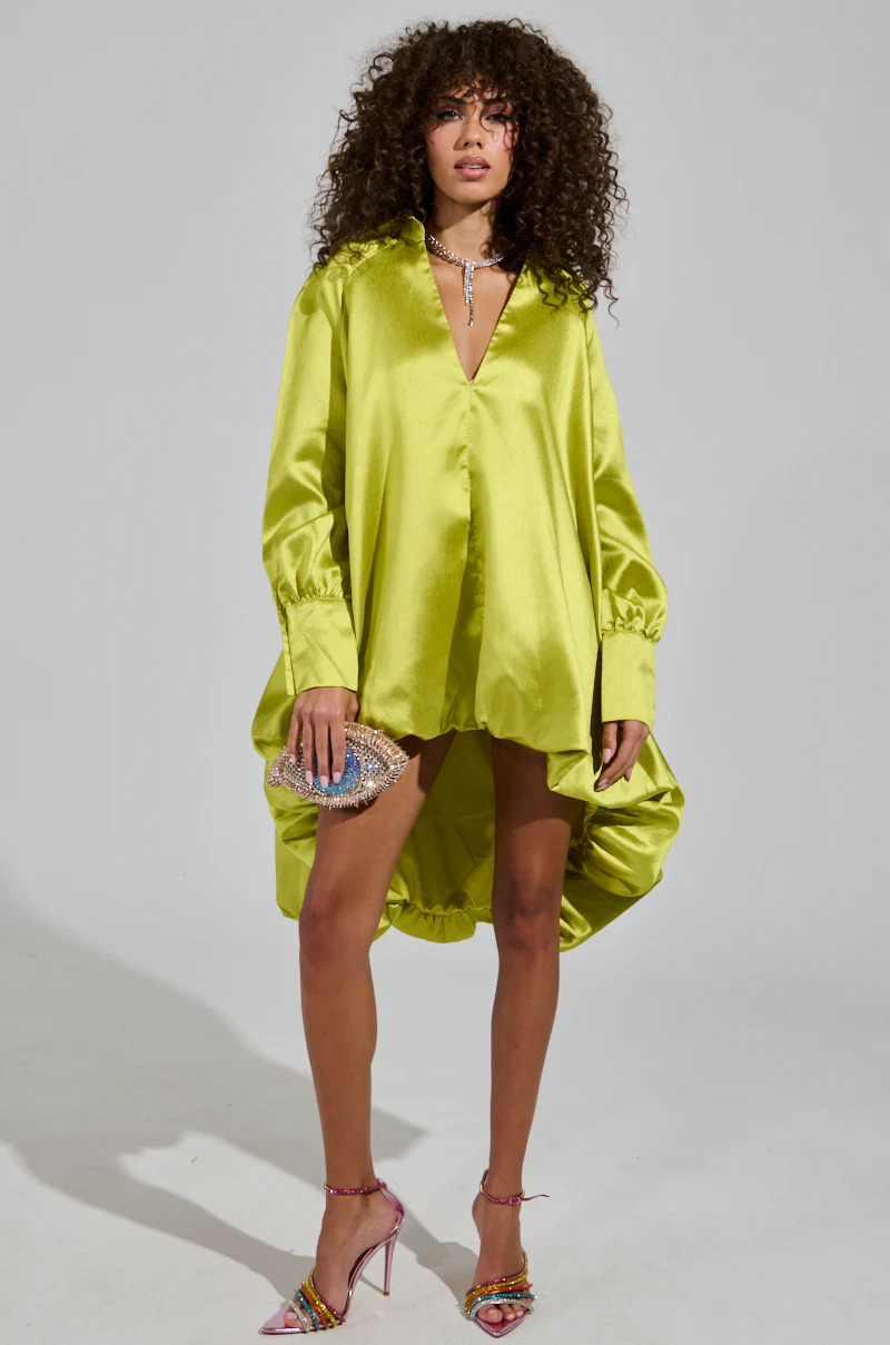 ELOUISE HI LOW DRESS IN GREEN - Image 6