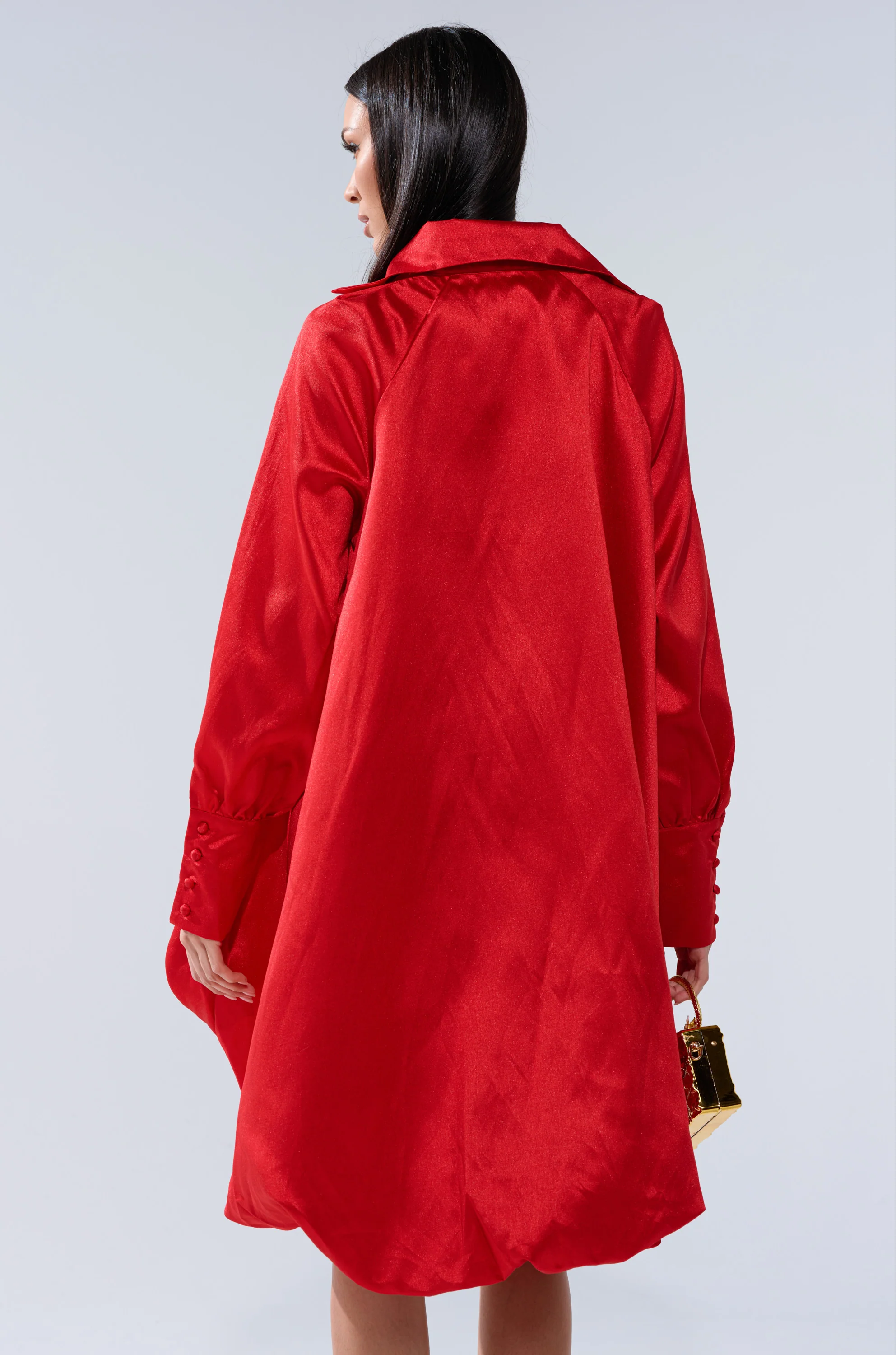 ELOUISE HI LOW DRESS IN RED - Image 4
