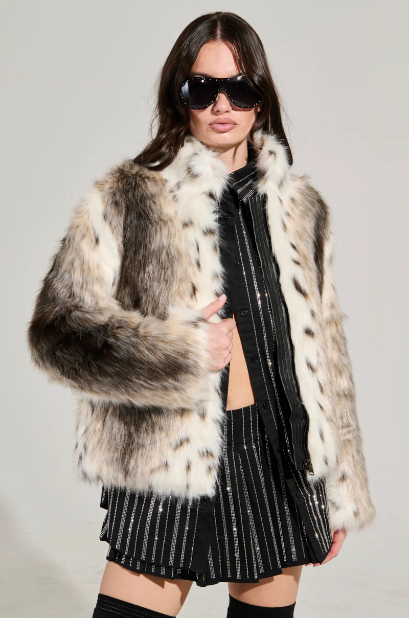 ELSIE FAUX FUR BOMBER - Image 2