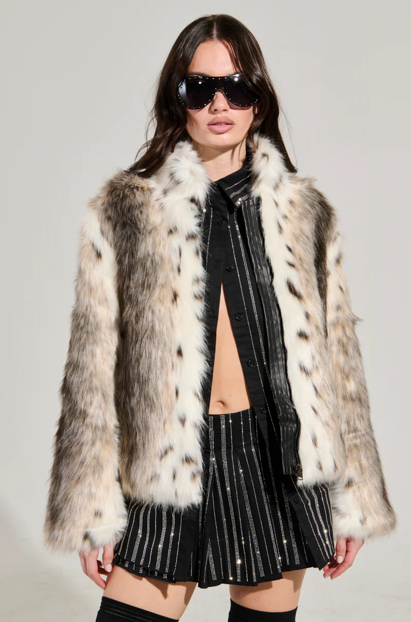 ELSIE FAUX FUR BOMBER - Image 3