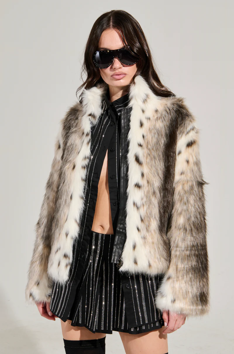 ELSIE FAUX FUR BOMBER - Image 4