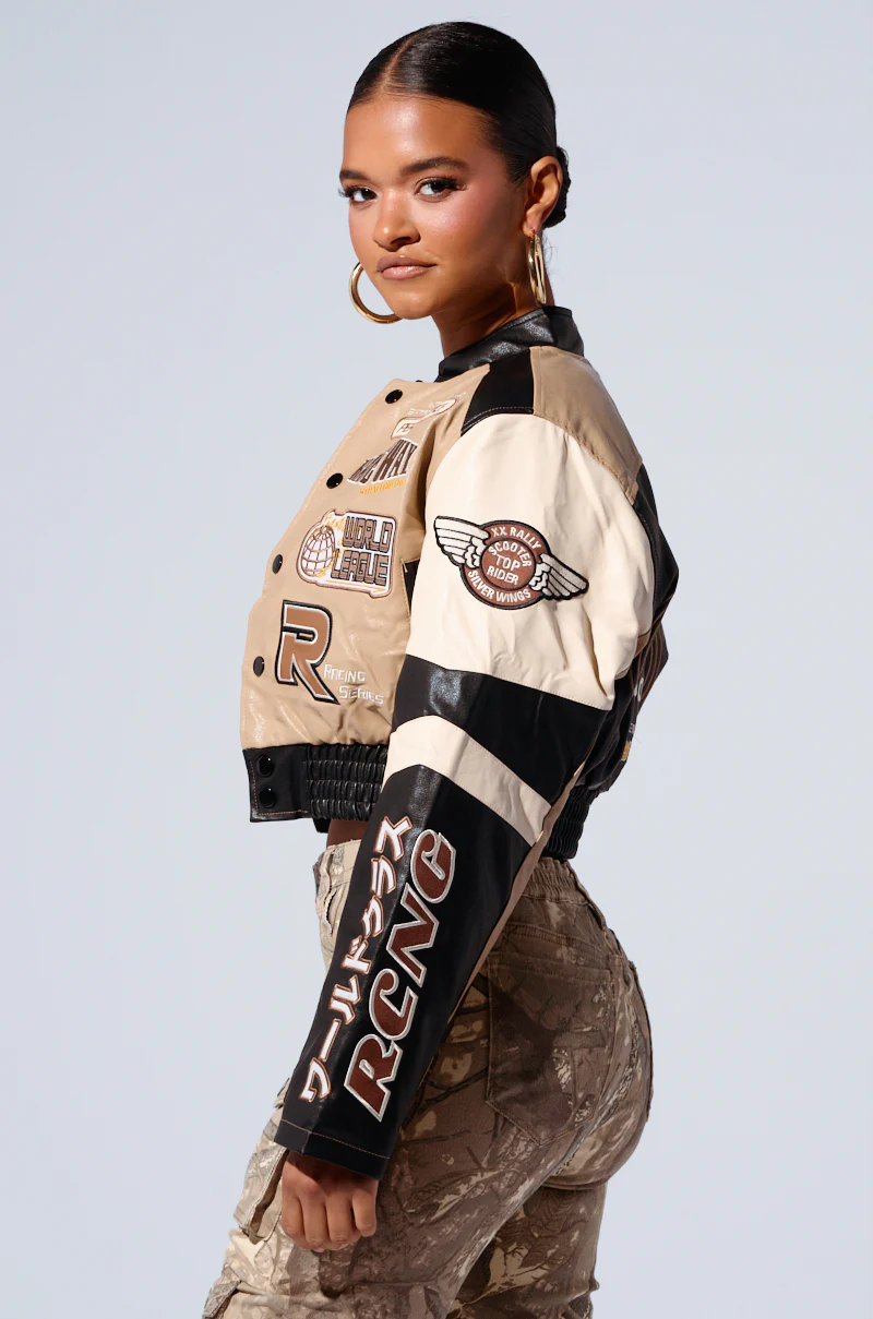 EMBROIDERED RACER BOMBER - Image 3