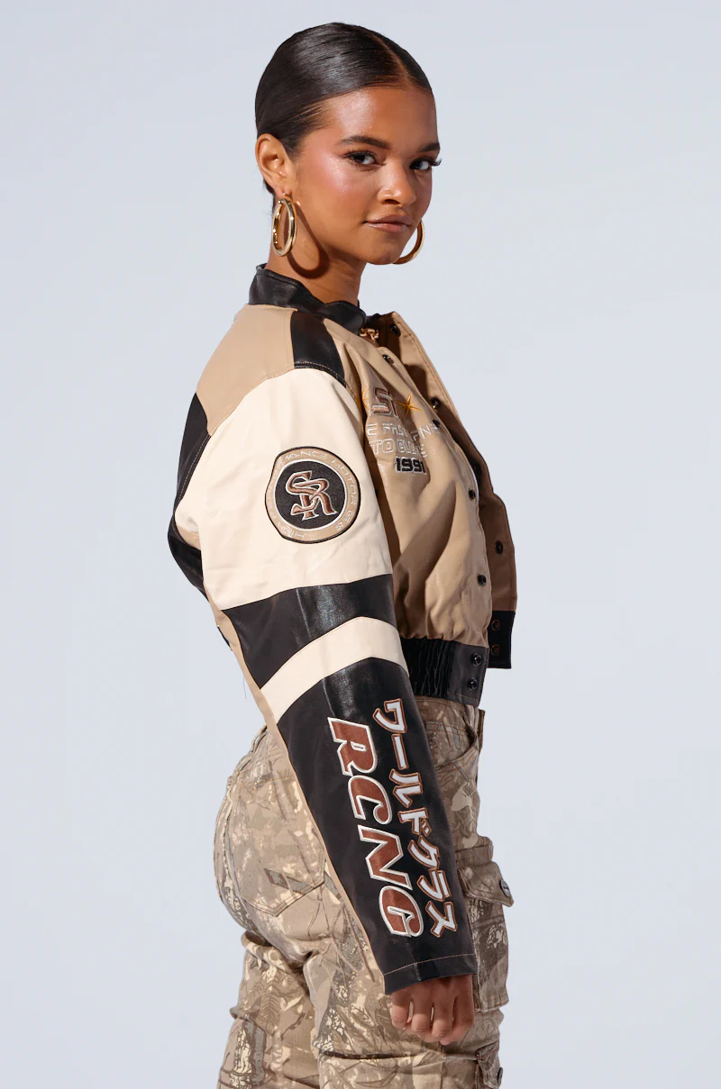 EMBROIDERED RACER BOMBER - Image 4