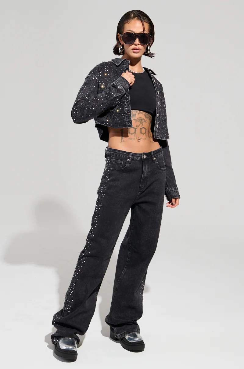 EMMIE EMBELLISHED WIDE LEG DENIM - Image 6