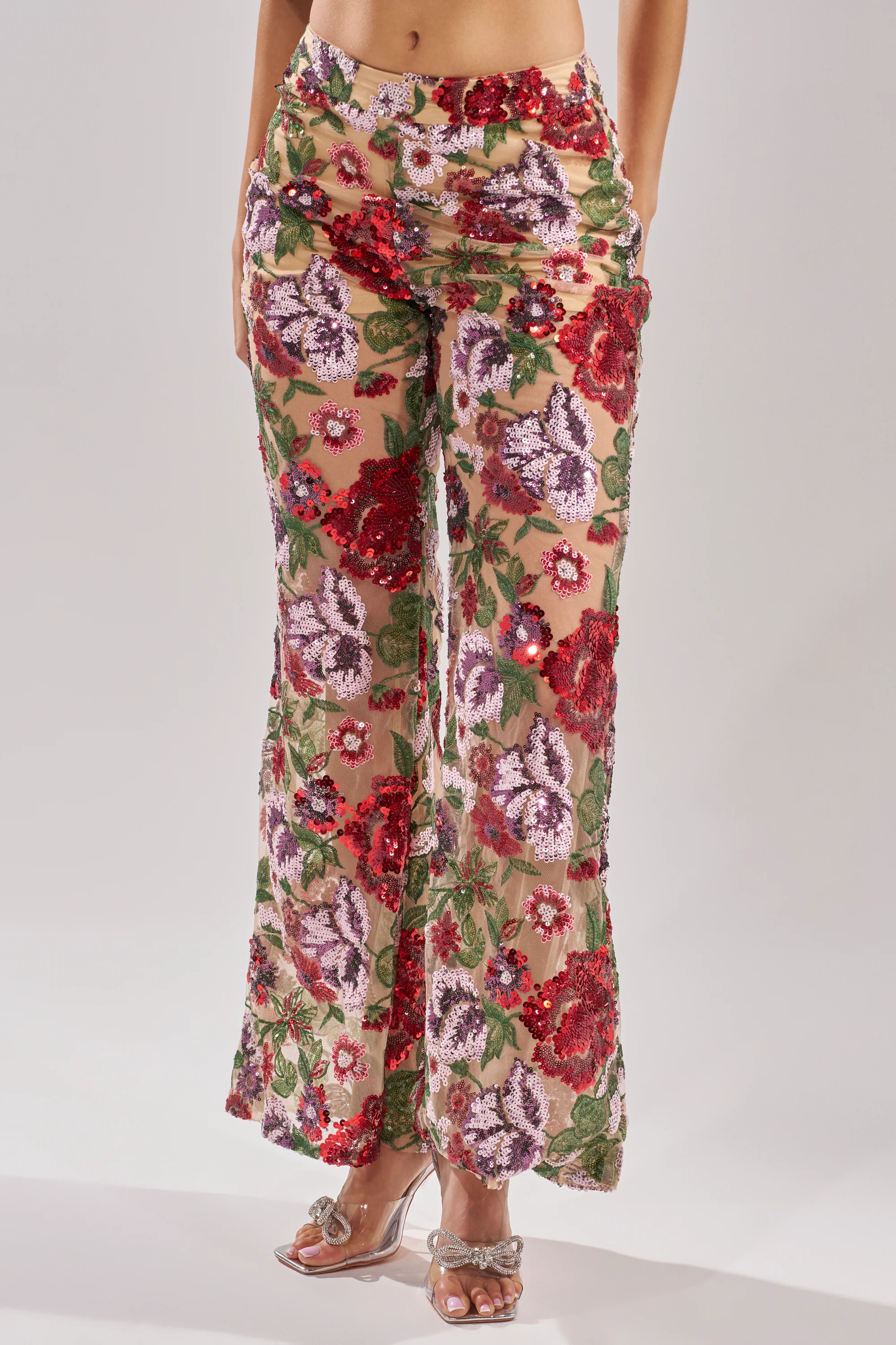 ENCHANTED GARDEN FLORAL EMBROIDERED TULLE PANT - Image 2
