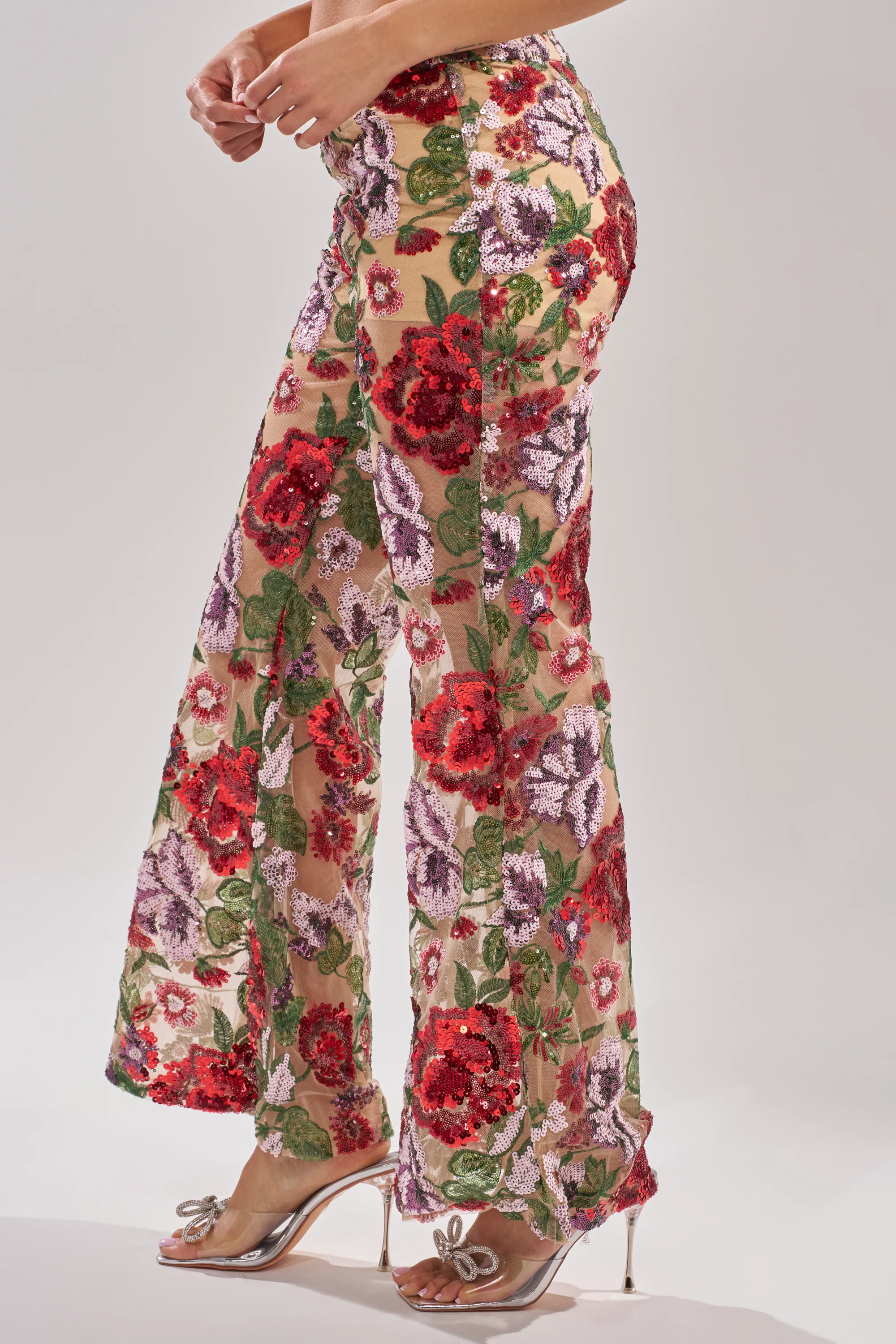 ENCHANTED GARDEN FLORAL EMBROIDERED TULLE PANT - Image 3